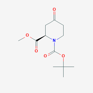 molecular formula C12H19NO5 B1405427 (R)-1-tert-Butyl 2-methyl 4-oxopiperidine-1,2-dicarboxylate CAS No. 1799811-83-8