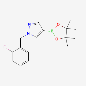 molecular formula C16H20BFN2O2 B1405437 1-[(2-氟苯基)甲基]-4-(4,4,5,5-四甲基-1,3,2-二氧杂硼环-2-基)-1H-吡唑 CAS No. 1415825-05-6