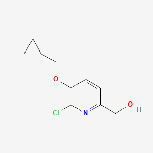 molecular formula C10H12ClNO2 B1405439 [6-氯-5-(环丙基甲氧基)吡啶-2-基]甲醇 CAS No. 1431534-22-3
