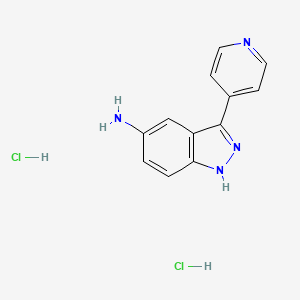 molecular formula C12H12Cl2N4 B1405441 3-吡啶-4-基-1H-吲唑-5-胺二盐酸盐 CAS No. 1427195-08-1
