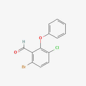 molecular formula C13H8BrClO2 B1405443 6-溴-3-氯-2-苯氧基苯甲醛 CAS No. 1799420-86-2