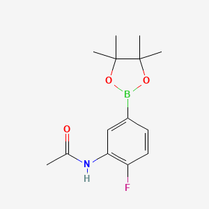molecular formula C14H19BFNO3 B1405444 N-(2-氟-5-(4,4,5,5-四甲基-1,3,2-二氧杂硼环-2-基)苯基)乙酰胺 CAS No. 1638329-59-5