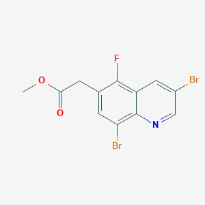 molecular formula C12H8Br2FNO2 B1405449 2-(3,8-二溴-5-氟喹啉-6-基)乙酸甲酯 CAS No. 1799420-91-9