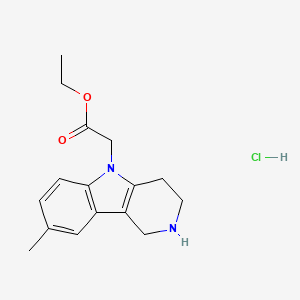 molecular formula C16H21ClN2O2 B1405452 Ethyl (8-methyl-1,2,3,4-tetrahydro-5H-pyrido[4,3-b]indol-5-yl)acetate hydrochloride CAS No. 866460-81-3
