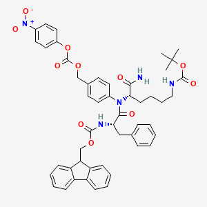 tert-butyl ((S)-5-((S)-2-((((9H-fluoren-9-yl)methoxy)carbonyl)amino)-N-(4-((((4-nitrophenoxy)carbonyl)oxy)methyl)phenyl)-3-phenylpropanamido)-6-amino-6-oxohexyl)carbamate