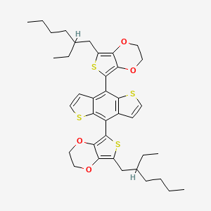 molecular formula C38H46O4S4 B14054575 7-(2-ethylhexyl)-5-[4-[7-(2-ethylhexyl)-2,3-dihydrothieno[3,4-b][1,4]dioxin-5-yl]thieno[2,3-f][1]benzothiol-8-yl]-2,3-dihydrothieno[3,4-b][1,4]dioxine 