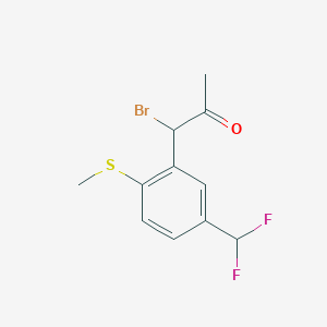 1-Bromo-1-(5-(difluoromethyl)-2-(methylthio)phenyl)propan-2-one