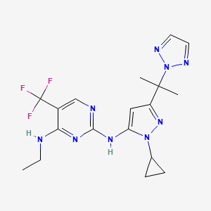 N2-(3-(2-(2H-1,2,3-Triazol-2-yl)propan-2-yl)-1-cyclopropyl-1H-pyrazol-5-yl)-N4-ethyl-5-(trifluoromethyl)pyrimidine-2,4-diamine