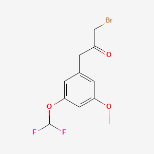 molecular formula C11H11BrF2O3 B14054778 1-Bromo-3-(3-(difluoromethoxy)-5-methoxyphenyl)propan-2-one 