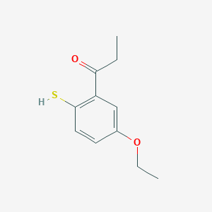 molecular formula C11H14O2S B14054783 1-(5-Ethoxy-2-mercaptophenyl)propan-1-one 