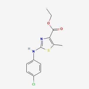 molecular formula C13H13ClN2O2S B1405479 2-(4-氯苯氨基)-5-甲基噻唑-4-羧酸乙酯 CAS No. 855531-10-1