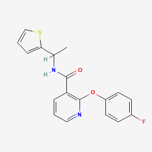 2-(4-Fluorophenoxy)-N-(1-(thiophen-2-yl)ethyl)nicotinamide