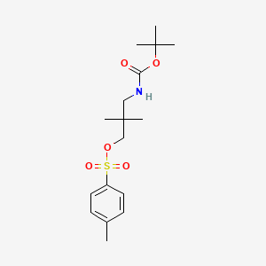 molecular formula C17H27NO5S B1405480 3-((Tert-butoxycarbonyl)amino)-2,2-dimethylpropyl 4-methylbenzenesulfonate CAS No. 848818-72-4