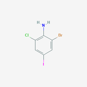 molecular formula C6H4BrClIN B14054801 2-Bromo-6-chloro-4-iodoaniline 