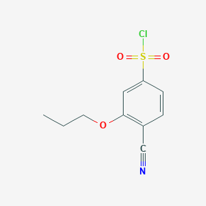 molecular formula C10H10ClNO3S B1405481 4-Cyano-3-propoxybenzenesulfonyl chloride CAS No. 942199-53-3