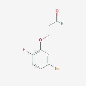 molecular formula C9H8BrFO2 B1405482 3-(5-Bromo-2-fluorophenoxy)propanal CAS No. 1062615-69-3