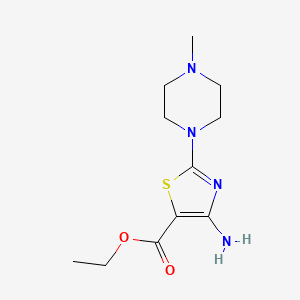 molecular formula C11H18N4O2S B1405493 Ethyl 4-amino-2-(4-methylpiperazin-1-yl)-1,3-thiazole-5-carboxylate CAS No. 1334498-23-5
