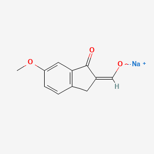 molecular formula C11H9NaO3 B1405502 sodium (6-methoxy-1-oxo-2,3-dihydro-1H-inden-2-ylidene)methanolate CAS No. 1461727-03-6