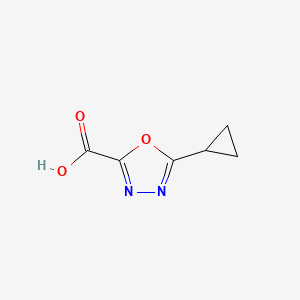 molecular formula C6H6N2O3 B1405503 5-Cyclopropyl-1,3,4-oxadiazole-2-carboxylic acid CAS No. 1215973-31-1