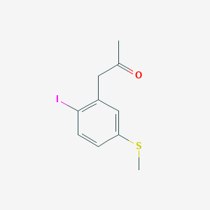 molecular formula C10H11IOS B14055059 1-(2-Iodo-5-(methylthio)phenyl)propan-2-one 