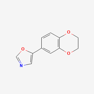 molecular formula C11H9NO3 B1405507 5-(2,3-二氢-1,4-苯并二氧杂环-6-基)-1,3-噁唑 CAS No. 1305712-85-9