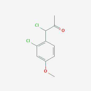 molecular formula C10H10Cl2O2 B14055094 1-Chloro-1-(2-chloro-4-methoxyphenyl)propan-2-one 