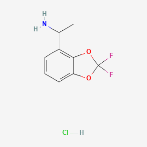 molecular formula C9H10ClF2NO2 B1405511 1-(2,2-Difluorobenzo[d][1,3]dioxol-4-yl)ethan-1-amine hydrochloride CAS No. 2135332-32-8