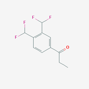 molecular formula C11H10F4O B14055134 1-(3,4-Bis(difluoromethyl)phenyl)propan-1-one 