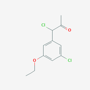 molecular formula C11H12Cl2O2 B14055147 1-Chloro-1-(3-chloro-5-ethoxyphenyl)propan-2-one 