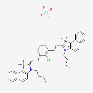 molecular formula C46H52BClF4N2 B1405516 3-butyl-2-((E)-2-((E)-3-((E)-2-(3-butyl-1,1-dimethyl-1,3-dihydro-2H-benzo[e]indol-2-ylidene)ethylidene)-2-chlorocyclohex-1-en-1-yl)vinyl)-1,1-dimethyl-1H-benzo[e]indol-3-ium tetrafluoroborate CAS No. 872117-04-9