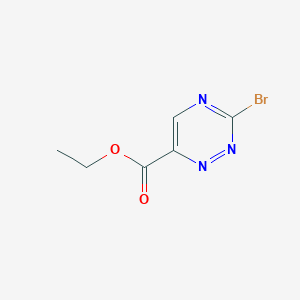 molecular formula C6H6BrN3O2 B14055163 Ethyl 3-bromo-1,2,4-triazine-6-carboxylate 