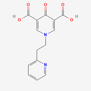 molecular formula C14H12N2O5 B1405519 4-Oxo-1-(2-pyridin-2-ylethyl)-1,4-dihydropyridine-3,5-dicarboxylic acid CAS No. 1785761-90-1
