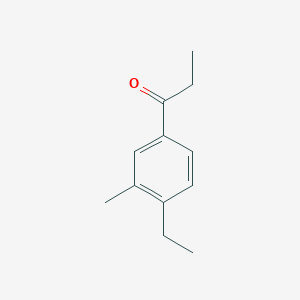 molecular formula C12H16O B14055192 1-(4-Ethyl-3-methylphenyl)propan-1-one 