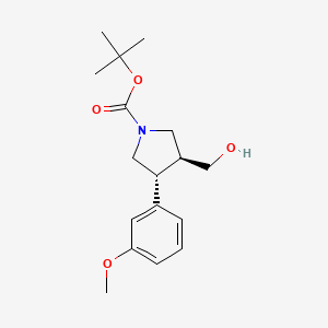 molecular formula C17H25NO4 B1405520 Tert-butyl 3-(hydroxymethyl)-4-(3-methoxyphenyl)pyrrolidine-1-carboxylate CAS No. 1785761-41-2