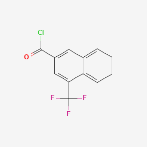 molecular formula C12H6ClF3O B14055202 1-(Trifluoromethyl)naphthalene-3-carbonyl chloride 