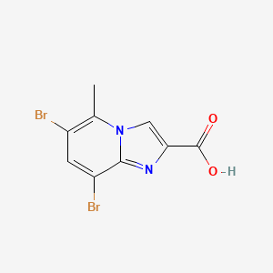 molecular formula C9H6Br2N2O2 B1405526 6,8-Dibromo-5-methylimidazo[1,2-a]pyridine-2-carboxylic acid CAS No. 1427460-90-9