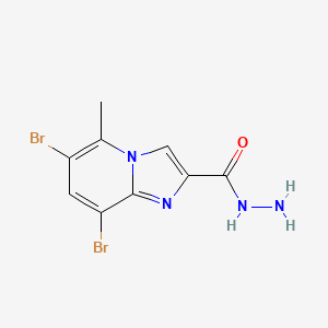 molecular formula C9H8Br2N4O B1405528 6,8-Dibromo-5-methylimidazo[1,2-a]pyridine-2-carbohydrazide CAS No. 1427460-65-8
