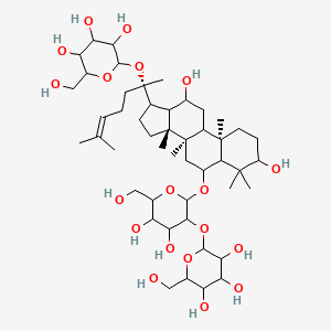 2-[2-[[(8R,10R,14R)-3,12-dihydroxy-4,4,8,10,14-pentamethyl-17-[(2S)-6-methyl-2-[3,4,5-trihydroxy-6-(hydroxymethyl)oxan-2-yl]oxyhept-5-en-2-yl]-2,3,5,6,7,9,11,12,13,15,16,17-dodecahydro-1H-cyclopenta[a]phenanthren-6-yl]oxy]-4,5-dihydroxy-6-(hydroxymethyl)oxan-3-yl]oxy-6-(hydroxymethyl)oxane-3,4,5-triol