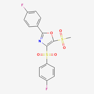 2-(4-Fluorophenyl)-4-((4-fluorophenyl)sulfonyl)-5-(methylsulfonyl)oxazole