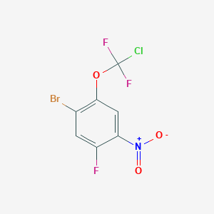 molecular formula C7H2BrClF3NO3 B1405535 1-Bromo-2-[chloro(difluoro)methoxy]-5-fluoro-4-nitro-benzene CAS No. 1417566-56-3