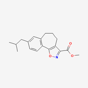 molecular formula C18H21NO3 B14055353 Methyl 8-isobutyl-5,6-dihydro-4H-benzo[3,4]cyclohepta[1,2-d]isoxazole-3-carboxylate 