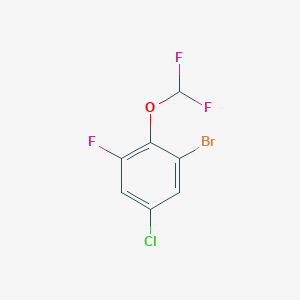 molecular formula C7H3BrClF3O B1405537 1-溴-5-氯-2-(二氟甲氧基)-3-氟苯 CAS No. 1417567-82-8
