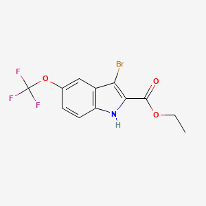 molecular formula C12H9BrF3NO3 B1405539 ethyl 3-bromo-5-(trifluoromethoxy)-1H-indole-2-carboxylate CAS No. 1227955-21-6