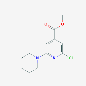 molecular formula C12H15ClN2O2 B1405543 Methyl 2-chloro-6-piperidin-1-ylisonicotinate CAS No. 1227955-17-0