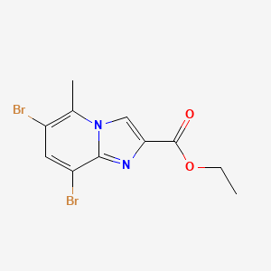 molecular formula C11H10Br2N2O2 B1405547 6,8-二溴-5-甲基咪唑并[1,2-a]吡啶-2-羧酸乙酯 CAS No. 859787-43-2