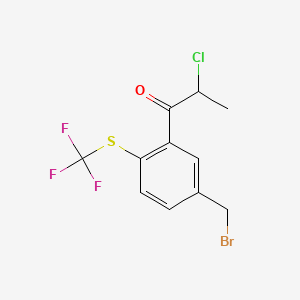 1-(5-(Bromomethyl)-2-(trifluoromethylthio)phenyl)-2-chloropropan-1-one