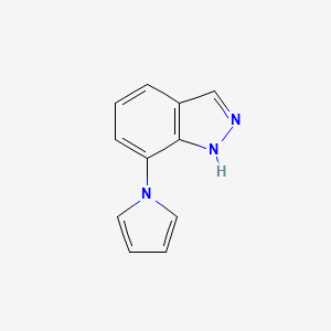 molecular formula C11H9N3 B1405557 7-(1H-吡咯-1-基)-1H-吲唑 CAS No. 1427460-36-3