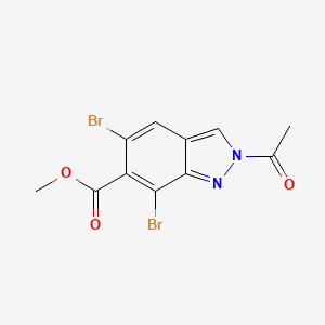 molecular formula C11H8Br2N2O3 B1405558 methyl 2-acetyl-5,7-dibromo-2H-indazole-6-carboxylate CAS No. 1427460-31-8