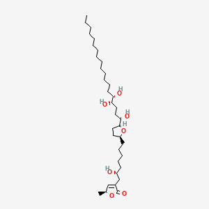 molecular formula C35H64O7 B14055624 (5S)-3-[(2R)-2-Hydroxy-7-[(2S,5S)-tetrahydro-5-[(1S,4S,5S)-1,4,5-trihydroxynonadecyl]-2-furanyl]heptyl]-5-methyl-2(5H)-furanone CAS No. 134955-48-9