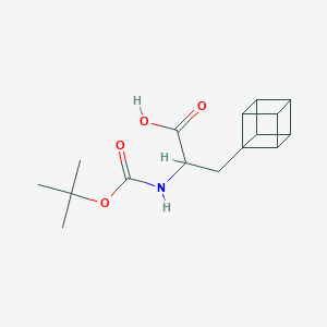 molecular formula C16H21NO4 B14055646 2-((tert-Butoxycarbonyl)amino)-3-(cuban-1-yl)propanoic acid 